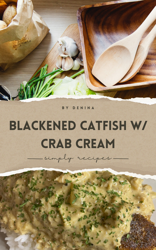 Blackened Catfish w/ Crab Cream Sauce